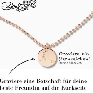 Halsketten*Beka & Bell 5004 Halskette mit Anhänger Soli Sternzeichen Ø 10 mm Silber Roségold