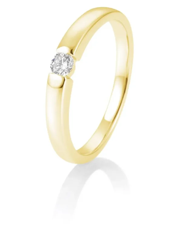 Solitärringe Gelbgold | Ringe*Breuning 41/82129-0 Ring Brillant 0,10 ct W-si 14 kt Gelbgold