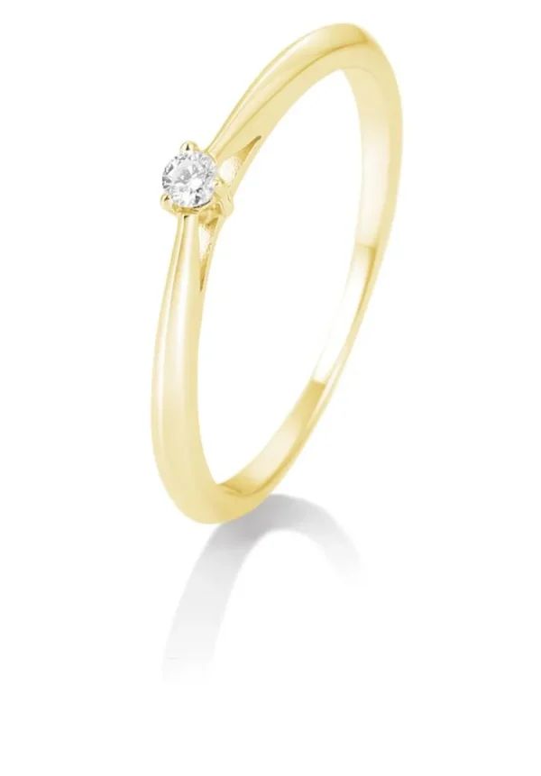 Solitärringe Gelbgold | Ringe*Breuning 41/85768-0 Ring Brillant 0,05 ct W-si 14 kt Gelbgold