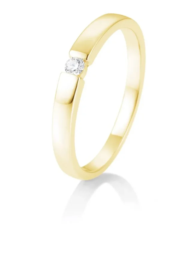 Solitärringe Gelbgold | Ringe*Breuning 41/85769-0 Ring Brillant 0,05 ct W-si 14 kt Gelbgold