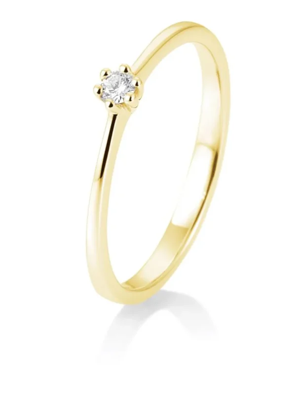 Solitärringe Gelbgold | Ringe*Breuning 41/85770-0 Ring Brillant 0,05 ct W-si 14 kt Gelbgold