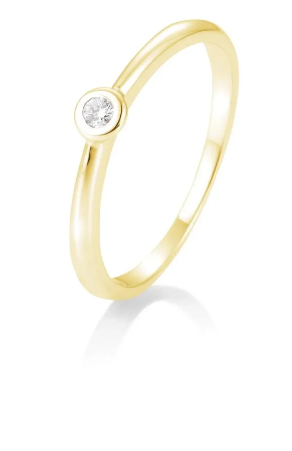 Solitärringe Gelbgold | Ringe*Breuning 41/85771-6 Ring Brillant 0,05 ct W-si 14 kt Gelbgold