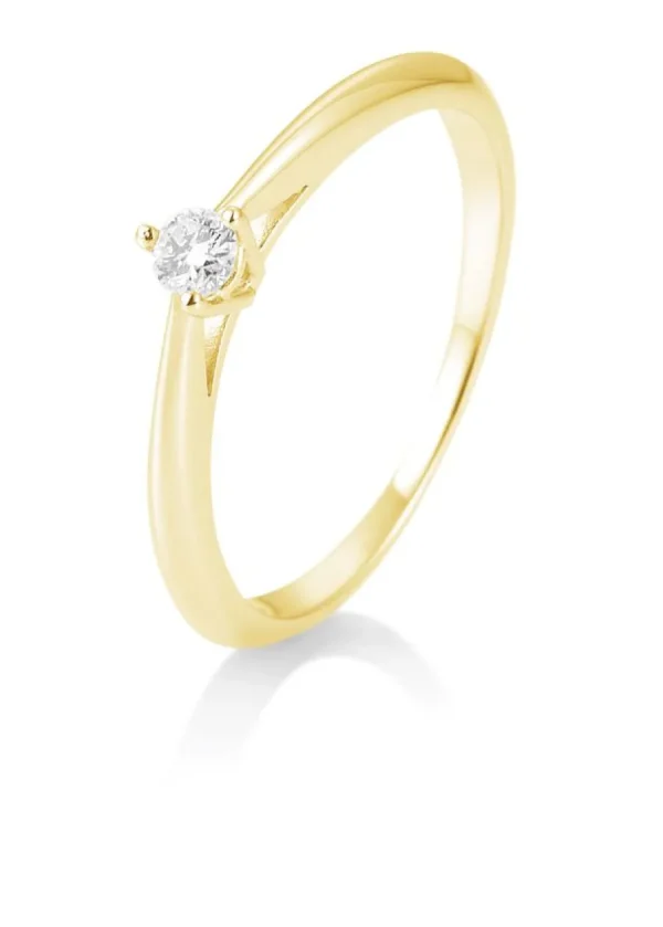 Solitärringe Gelbgold*Breuning 41/85806-0 Ring Brillant 0,10 ct W-si 14 kt Gelbgold