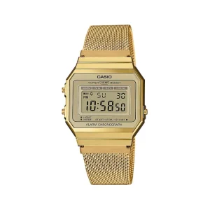 Herren Designer Uhren | Damen Designer Uhren*Casio A700WEMG-9AEF Unisex-Uhr Vintage Iconic Quarz Edelstahl-Armband Gold-Ton