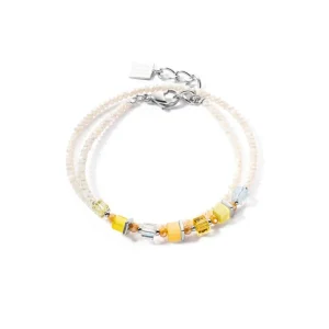 Armbänder & Armreife*Coeur de Lion 4564/30-0100 Armband Joyful Colours Wrap Swarovski® Gelb Silber