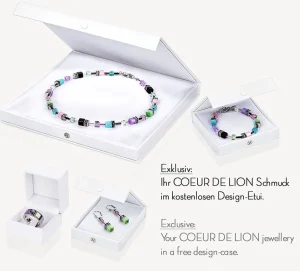 Halsketten* Coeur de Lion 4015/10-0730 Collier Kette GeoCUBE® Hämatit Eisblau