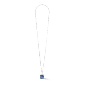 Halsketten*Coeur de Lion 1201/10-0717 Halskette OE Square Aventurin Blau Silber