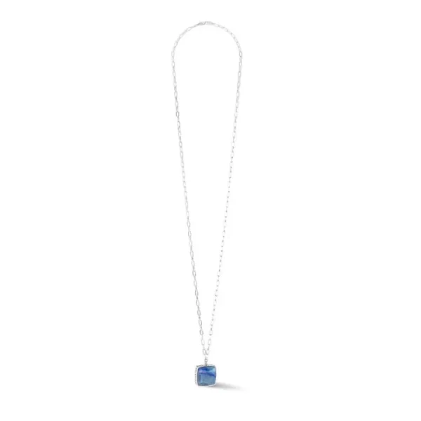 Halsketten*Coeur de Lion 1201/10-0717 Halskette OE Square Aventurin Blau Silber