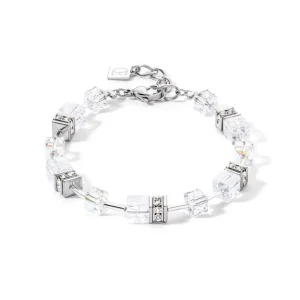 Armbänder & Armreife*Coeur de Lion Armband GeoCube® Iconic Nature Weiß-Silber 3018/30-1417