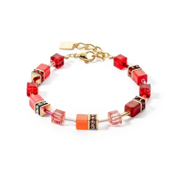 Armbänder & Armreife*Coeur de Lion Armband GeoCube® Iconic Rot Gold-Ton 2838/30-0300