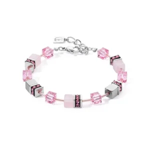 Armbänder & Armreife*Coeur de Lion Armband GeoCube® Iconic Rosa Silber 4017/30-1900