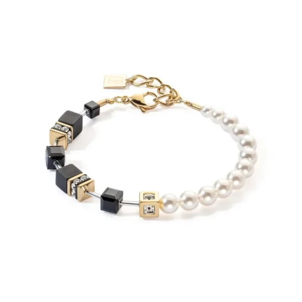 Armbänder & Armreife*Coeur de Lion Armband GeoCUBE® Precious Schwarz Gold 5086/30-1316