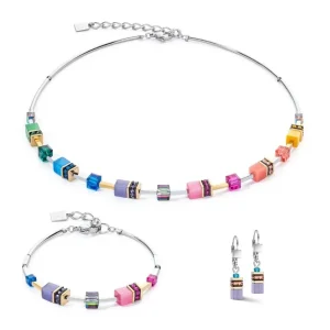 Armbänder & Armreife*Coeur de Lion Armband GeoCUBE® Iconic Rainbow Silber 2800/30-1500