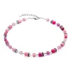 Halsketten*Coeur de Lion Kette GeoCUBE® Iconic Viva Magenta Silber 2838/10-0422