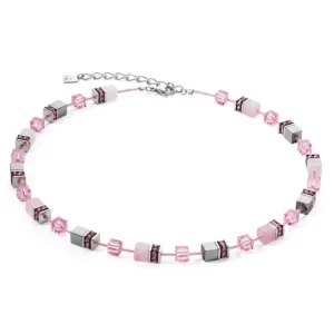 Armbänder & Armreife*Coeur de Lion Kette GeoCube® Iconic Precious Rosa Silber 4017/10-1900