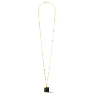 Halsketten*Coeur de Lion Kette OE Amulett Square Onyx Schwarz Gold 1201/10-1316