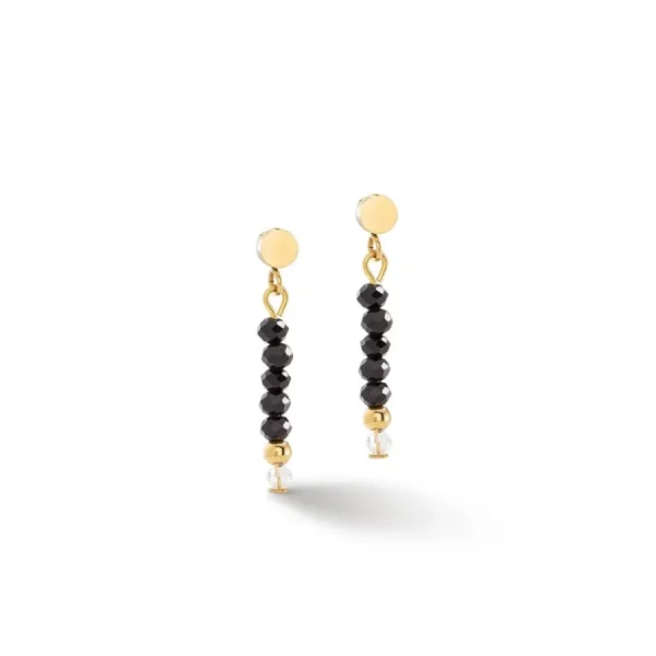 Ohrschmuck*Coeur de Lion Ohrringe Damen Little Twinkle Schwarz-Gold 2033/21-1300