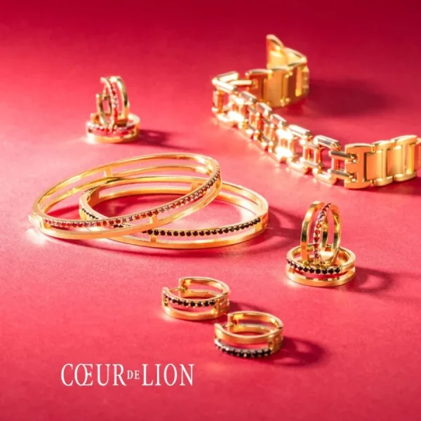 Ohrschmuck*Coeur de Lion Ohrringe Damen Little Twinkle Schwarz-Gold 2033/21-1300