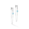 Ohrschmuck*Coeur de Lion Ohrringe Mini Cubes & Chain Blau-Silber 5076/21-0717