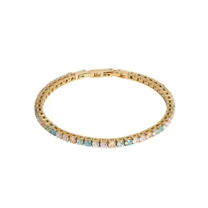 Armbänder & Armreife*Coeur de Lion Tennisarmband Multicolor Pastell Gold-Ton 0600/30-1590