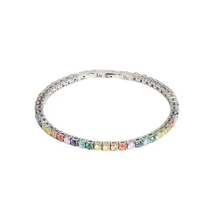 Armbänder & Armreife*Coeur de Lion Tennisarmband Damen Multicolor Silber-Ton 0600/30-1517