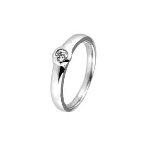 Ringe | Ringe*Diamond Group 1B898W85 Ring Damen Brillant 0,15 ct TW-vsi 18 kt Weissgold Gr. 55,5