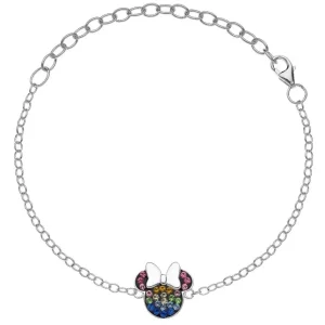 Kinderschmuck | Armbänder & Armreife*Disney BS00026SRML-55.CS Armband Damen Mädchen Minnie Maus Schleife Silber 17 cm