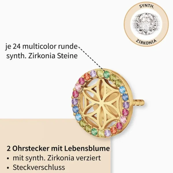 Ohrschmuck*Engelsrufer ERE-LILLIFL-ZIM-STG Ohrstecker Damen Lebensblume Silber Gold