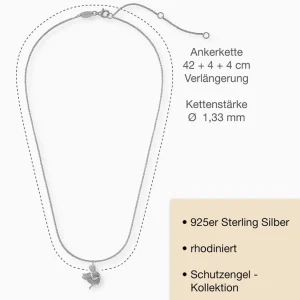 Halsketten*Engelsrufer ERN-ANGEL-HEART Kette Anhänger Damen Schutzengel Silber