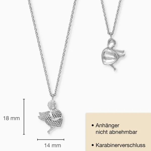 Halsketten*Engelsrufer ERN-ANGEL-HEART Kette Anhänger Damen Schutzengel Silber