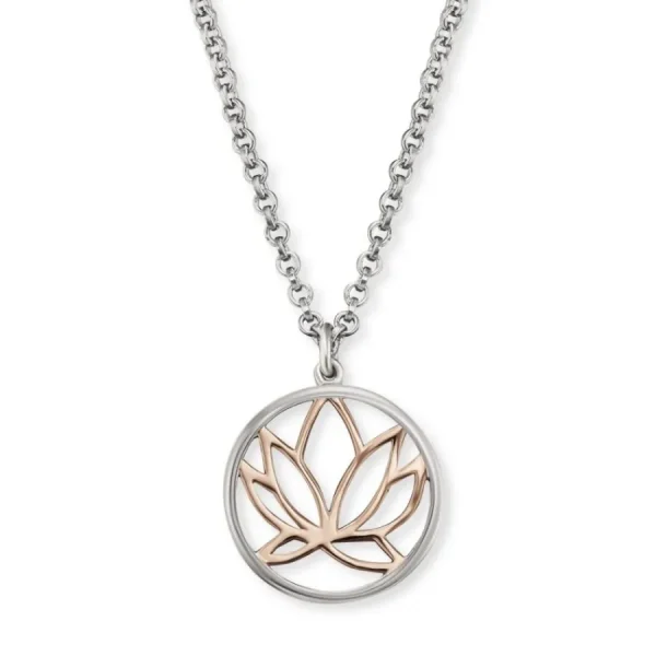 Halsketten*Engelsrufer ERN-LILLOTUS-BI Kette mit Anhänger Lotus Silber Rosé