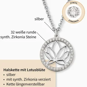 Halsketten*Engelsrufer ERN-LOTUS-ZI Kette mit Anhänger Damen Lotus Zirkonia Silber