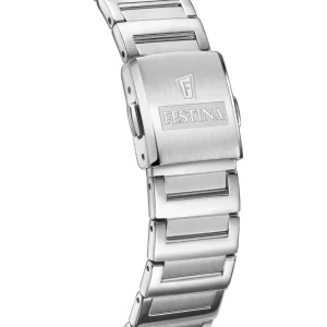 Damen Designer Uhren*Festina Damen-Uhr On The Square Blau Quarz Edelstahl-Armband F20679/3