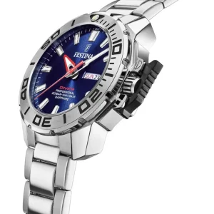 Herren Designer Uhren*Festina F20665/1 Herren-Uhr-Set Diver Collection Analog Quarz Edelstahl-Armband