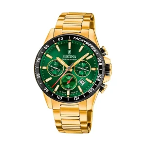 Herren Uhren Chronograph*Festina Herren-Uhr Chrono Timeless Quarz Edelstahl-Band Gold F20634/4