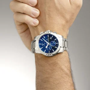 Herren Uhren Chronograph*Festina Herren-Uhr Timeless Chronograph Blau Edelstahl-Band F20704/4