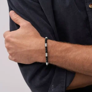 Armbänder*Fossil Armband Herren All Stacked Up Beads Achat Edelstahl JF04602040