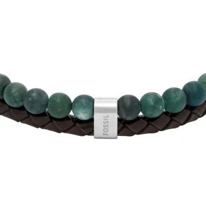 Armbänder*Fossil Armband Herren Beads Multi Strand Leder Edelstahl JF04854040