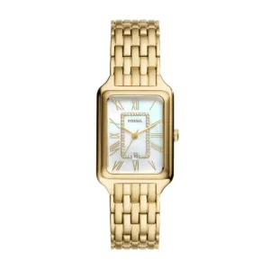 Damen Designer Uhren*Fossil Damen-Uhr Raquel Analog Quarz Edelstahl-Armband Gold-Ton ES5304