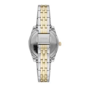 Damen Designer Uhren*Fossil Damen-Uhr Scarlette Analog Quarz Edelstahl-Band Gold-Ton ES4949