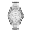 Damen Uhren Multifunktion* Fossil ES3202 Damenuhr Riley Multifunktion Quarz Edelstahl Silber Ø 38 mm