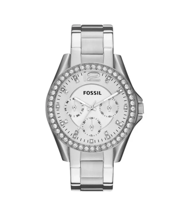 Damen Uhren Multifunktion* Fossil ES3202 Damenuhr Riley Multifunktion Quarz Edelstahl Silber Ø 38 mm