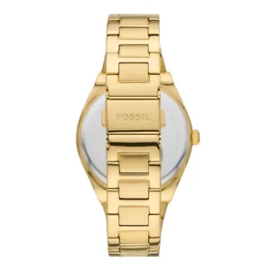 Damen Designer Uhren*Fossil ES5299 Damen-Uhr Scarlette Analog Quarz mit Edelstahl-Armband Ø 38 mm Gold