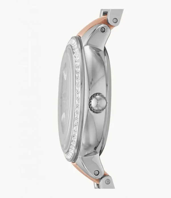 Damen Designer Uhren* Fossil ES3405 Damenuhr Virginia Analog Quarz Edelstahl Rosé-Silber Ø 30 mm