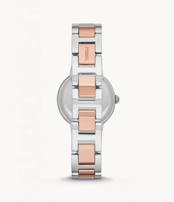 Damen Designer Uhren* Fossil ES3405 Damenuhr Virginia Analog Quarz Edelstahl Rosé-Silber Ø 30 mm