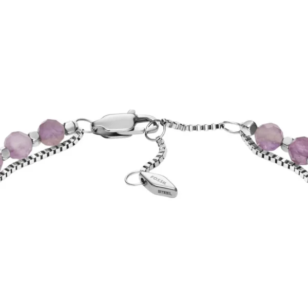 Armbänder & Armreife*Fossil JF04685040 Armband Damen All Stacked Up Amethyst Lila Edelstahl