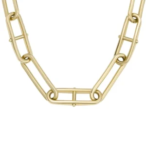 Halsketten*Fossil JF04102710 Gliederhalskette Damen Heritage D-Link Edelstahl Gold-Ton