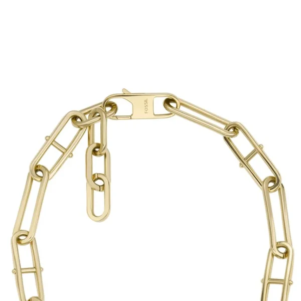 Halsketten*Fossil JF04102710 Gliederhalskette Damen Heritage D-Link Edelstahl Gold-Ton