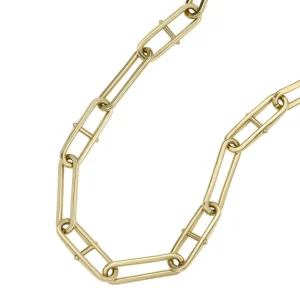 Halsketten*Fossil JF04102710 Gliederhalskette Damen Heritage D-Link Edelstahl Gold-Ton