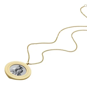 Halsketten*Fossil JF04738710 Kette mit Anhänger Dame Harlow Locket Edelstahl Gold